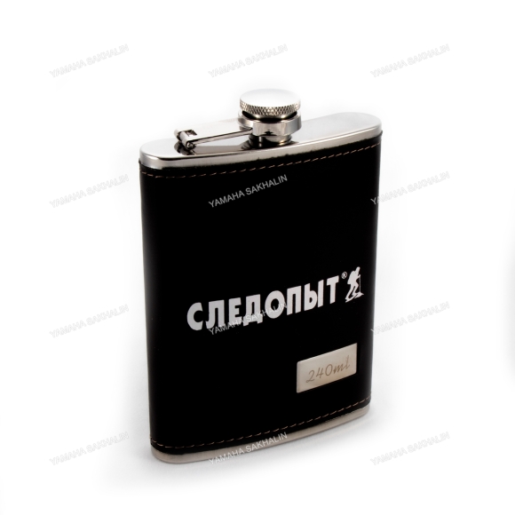 Фляжка «СЛЕДОПЫТ - Browny» в кож. оплете, 240 мл, цв. корич./100/