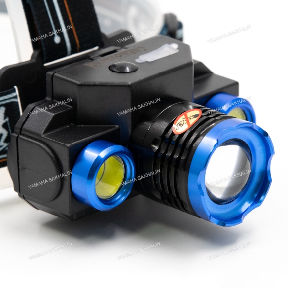 Фонарь налобный "СИБИРСКИЙ СЛЕДОПЫТ-Люкс", 1 LED + 2 COB, zoom, аккум. 220В, USB