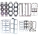 Прокладки, комплект, Yamaha 150-200 6G5-W0001-A3 Прокладки, комплект, Yamaha 150-200 6G5-W0001-A3