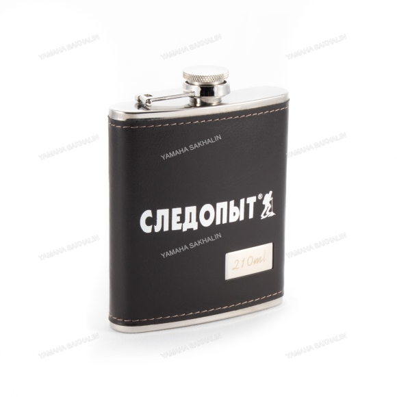 Фляжка «СЛЕДОПЫТ - Browny » в кож. оплете, 210 мл, цв. корич/100/