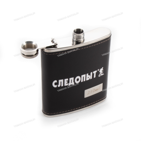 Фляжка «СЛЕДОПЫТ - Browny » в кож. оплете, 210 мл, цв. корич/100/