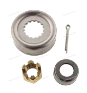 Комплект гайка, шплинт и шлицевая шайба крепления винта 60-100 л.с. Комплект гайка, шплинт и шлицевая шайба крепления винта 60-100 л.с.