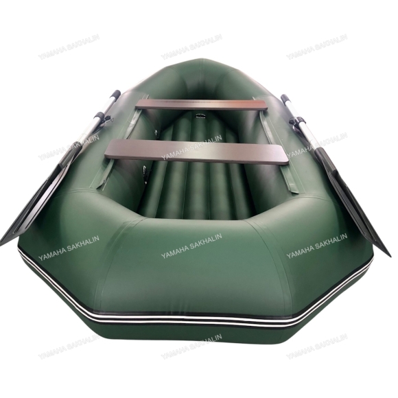 Лодка надувная гребная БАХТА-265НД надувное дно зелёный