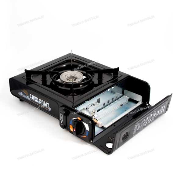 Плита наст. газовая "СЛЕДОПЫТ - Black" (с переходником)/6/ Плита наст. газовая "СЛЕДОПЫТ - Black" (с переходником)/6/