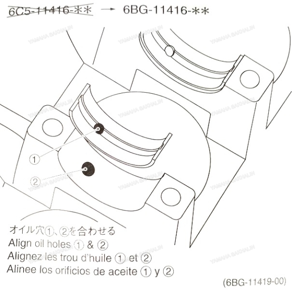 Вкладыш коренной (жёлтый) F40-F60 6BG-1140A-00
