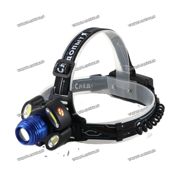 Фонарь налобный "СИБИРСКИЙ СЛЕДОПЫТ-Стильб", 1 LED + 4 COB, zoom, аккум. 220В/60/