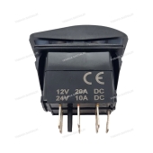 Включатель (On)-Off-(On), DPDT, 12V, 20A SF50714-5-7P-A4BW Включатель (On)-Off-(On), DPDT, 12V, 20A SF50714-5-7P-A4BW