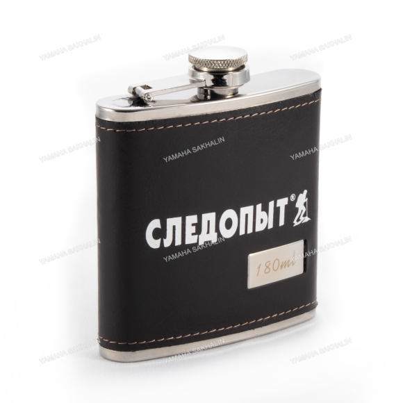 Фляжка «СЛЕДОПЫТ - Browny » в кож. оплете, 180 мл, цв. корич/100/