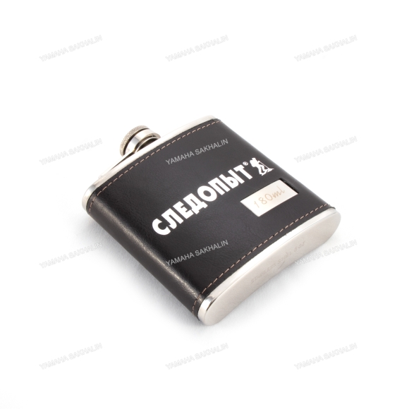 Фляжка «СЛЕДОПЫТ - Browny » в кож. оплете, 180 мл, цв. корич/100/