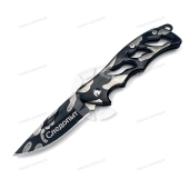 Нож туристический "СЛЕДОПЫТ", дл. клинка 57 мм, ручка и лезвие цвет чб камо/360/240/