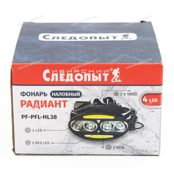 Фонарь налобный "СИБИРСКИЙ СЛЕДОПЫТ-Радиант", 4 LED + 2 COB, аккум. 220В